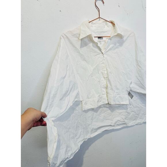 MM6 MAISON Martin Margiela White 100% Cotton Button Up Cape Style Top size EU 42 - Picture 6 of 11